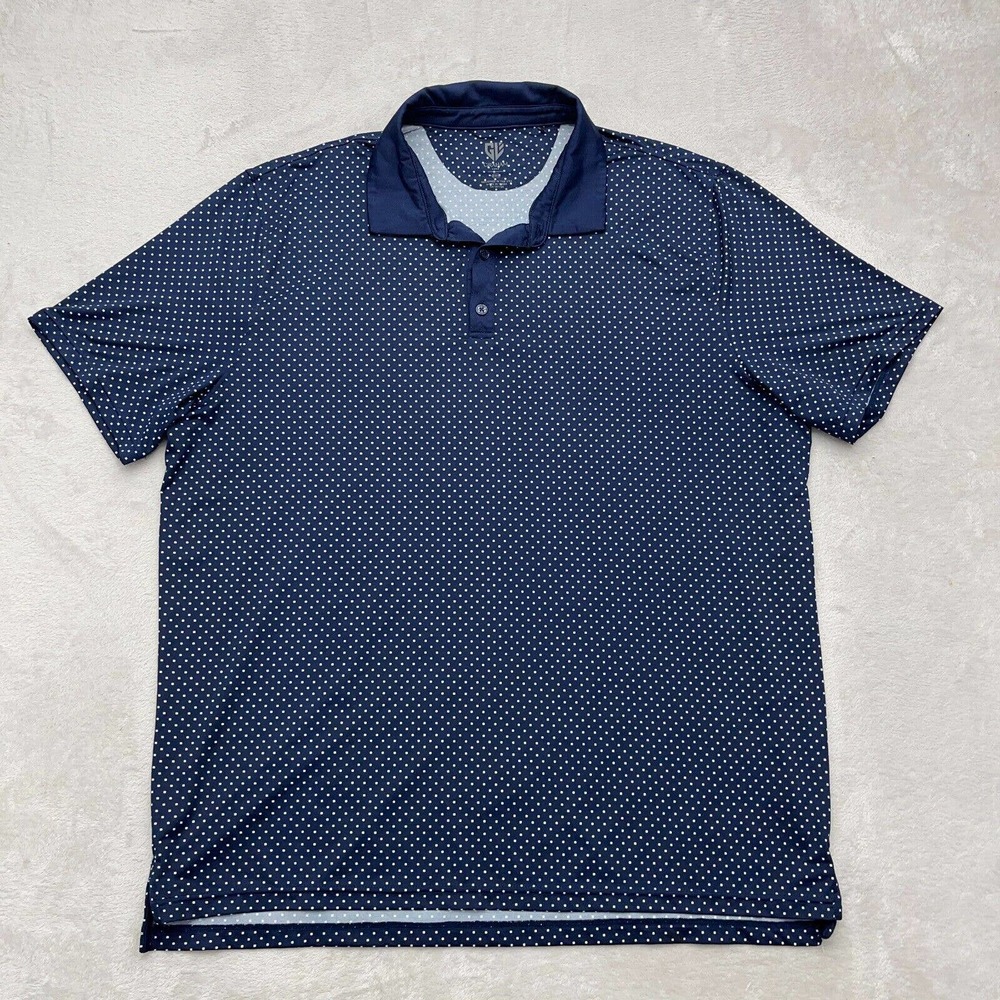 Graham Luxe Shirt Mens XXL 2XL Blue Striped Golf Performance Outdoor